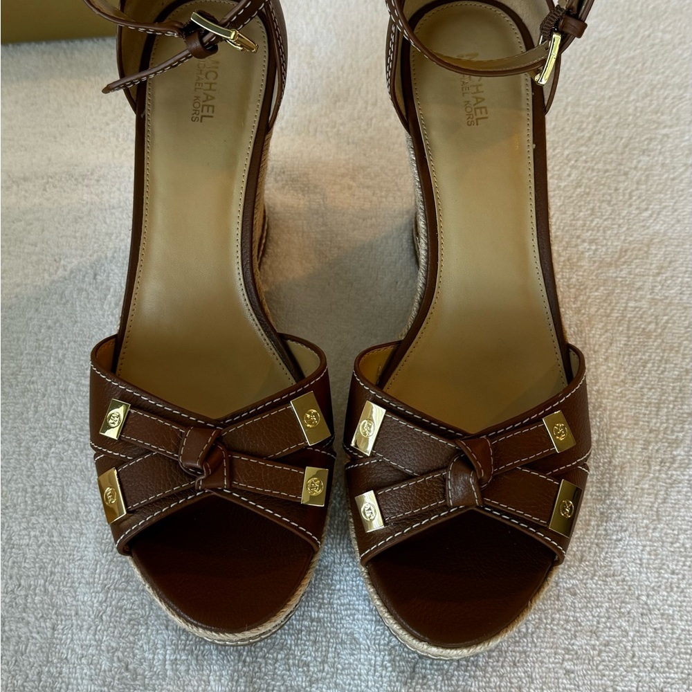Micael Kors brown Wedge Sandals worn once. Size 11 - Picture 7 of 10